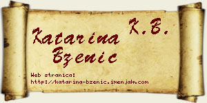 Katarina Bzenić vizit kartica